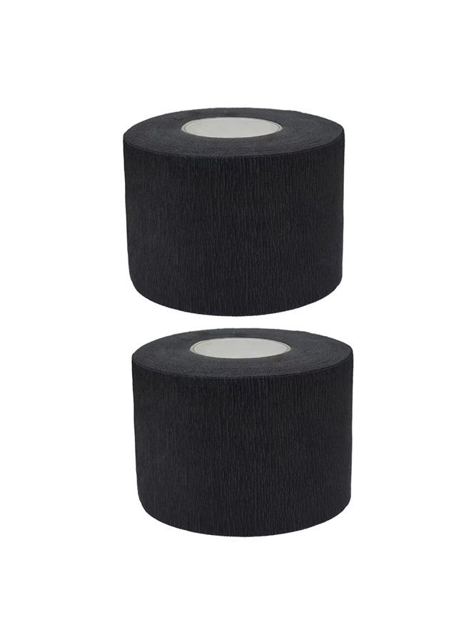 vipolish 2 PCS Disposable Barber Neck Strips Waterproof Neck Paper Tissue Roll for Salon Haircutting Styling Coloring Black - Image 1