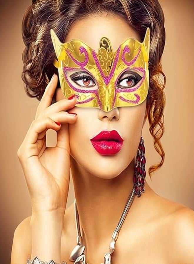FAVELA Eye Mask for Halloween/Xmas Party,Birthday Party/Adult Party for Men and Women Masquerade Ball Mask Venetian Party (Pack of 6) - Image 3