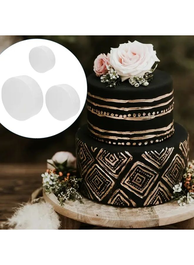 White 3 Layer Round Foam Fake Wedding Cake Decoration 6 8 10 Inch - Image 5