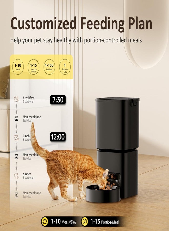 DUDUPET Automatic Cat Feeder, 5G WiFi APP Control Automatic Pet Feeder, 5L Cat Dry Food Dispenser with Remote Feeding,10 Meals Programmable 1-15 Portion Control Auto Dog Feeders for Cats,Puppy - Image 2
