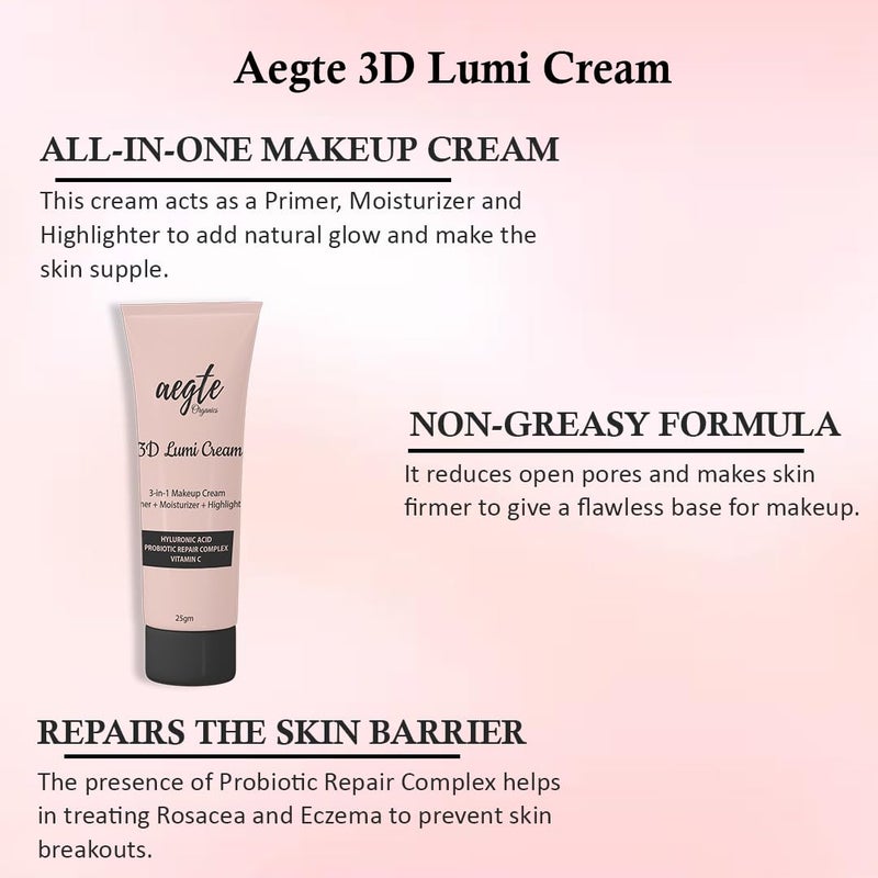 Aegte Pink 3D Lumi Cream Skin Corrector DD Cream Beetroot Lip and Cheek Tint Natural - Image 2