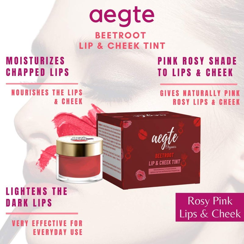 Aegte Pink 3D Lumi Cream Skin Corrector DD Cream Beetroot Lip and Cheek Tint Natural - Image 4
