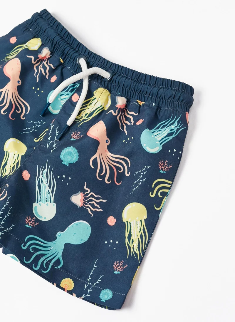 Zippy Swim Shorts with Deep Sea Pattern for Baby Boys