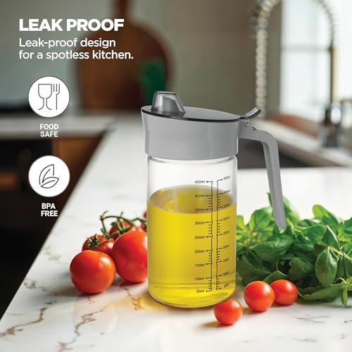 Treo By Milton Flow Oil Dispenser For Kitchen | Leak-Proof & BPA-Free | Food-Safe High Borosilicate Glass | Non-Porous with Capacity Indicator | Durable & Stylish Kitchen Accessory, 500 ml - Image 4