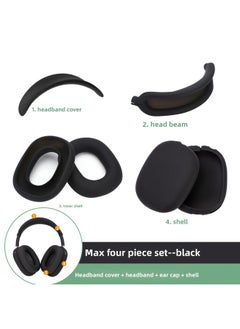 Digital Computer/bluetooth Headset Case/bluetooth Headset Shell Protective Cover For Airpods Pro-Color:max Four-piece Black (head Beam + Beam + Ear Cap + Shell)-Model:Applicable To Airpods Max