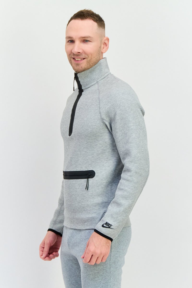 Nike Men Sportswear Fit Half Zip Long Sleeve Outdoor Sweatshirt, Grey - Image 2