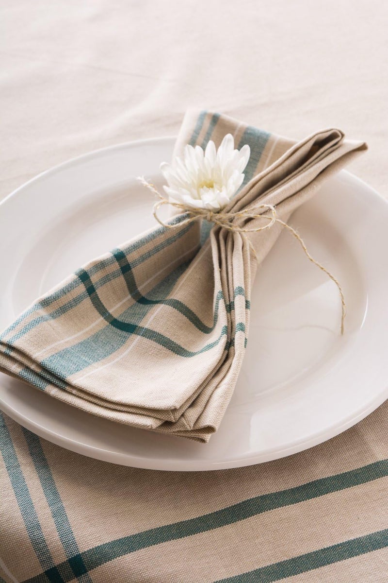 DII 100% Cotton Machine Washable, Everyday French Kitchen Tablecloth For Dinner Parties, Summer & Outdoor Picnics-60x84 Seats 6 to 8 People, 60 x 84, Teal Stripes - Image 5