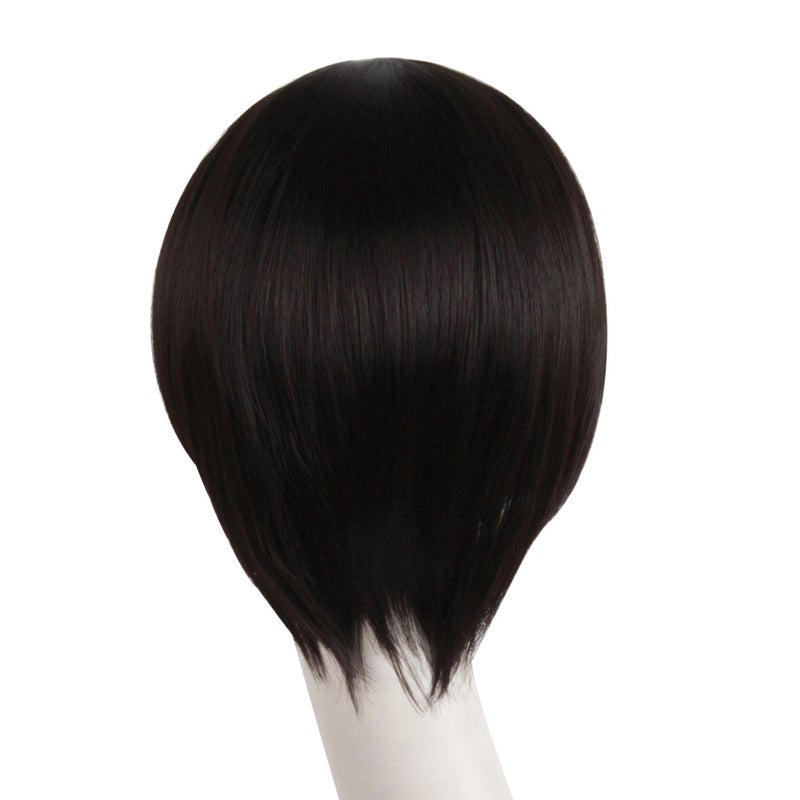 MapofBeauty Black MapofBeauty 1230cm Cosplay Straight Short Fashion Wigs Black  - Image 4