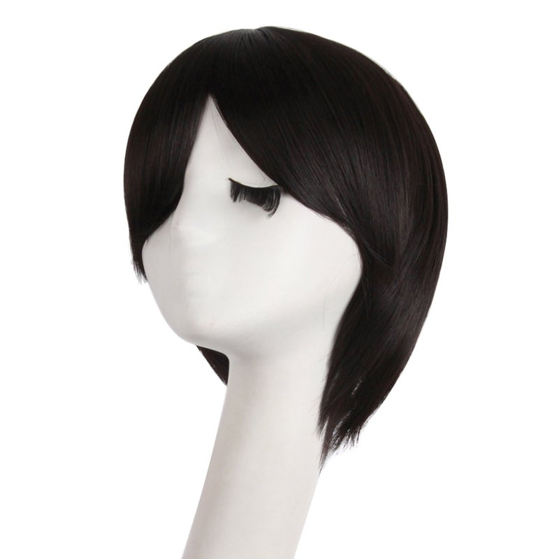 MapofBeauty Black MapofBeauty 1230cm Cosplay Straight Short Fashion Wigs Black  - Image 3