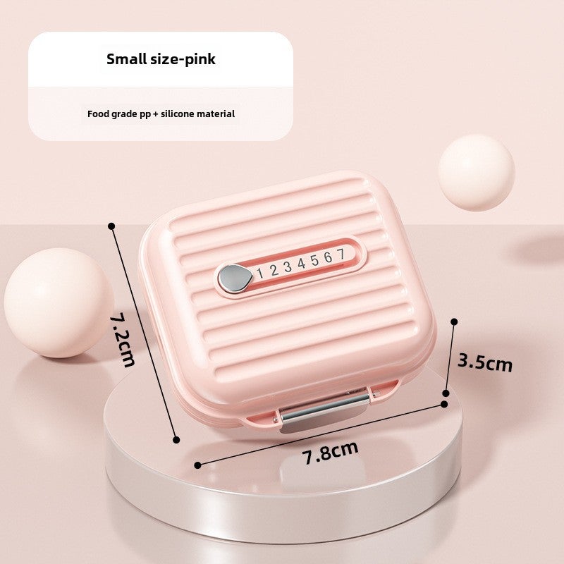 Portable medicine box sub-packing box for seven days a week portable small medicine dispenser sub-grid pill jewelry storage sealed box(Pink trumpet -7 squares) - Image 1