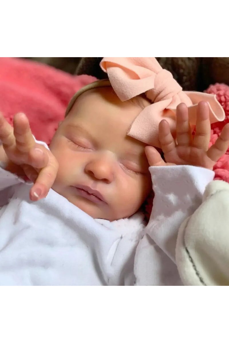 erorex 50cm BZDOLL Realistic 50cm Soft Silicone Asleep Cute Reborn Baby Doll With 3D-painting Skin, Alive 2 - Image 3