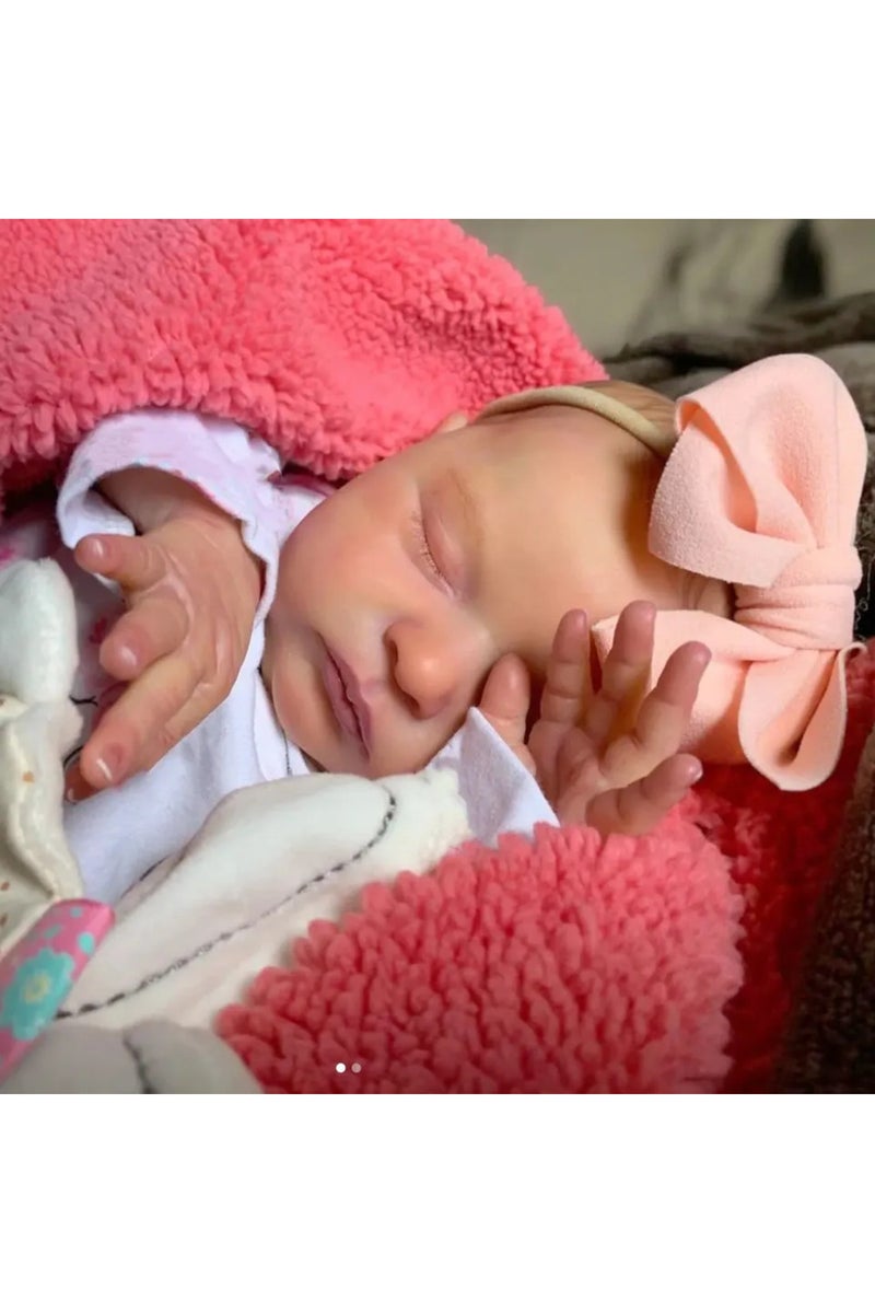 erorex 50cm BZDOLL Realistic 50cm Soft Silicone Asleep Cute Reborn Baby Doll With 3D-painting Skin, Alive 2 - Image 5