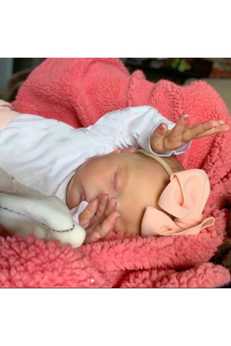 erorex 50cm BZDOLL Realistic 50cm Soft Silicone Asleep Cute Reborn Baby Doll With 3D-painting Skin, Alive 2 - Image 4