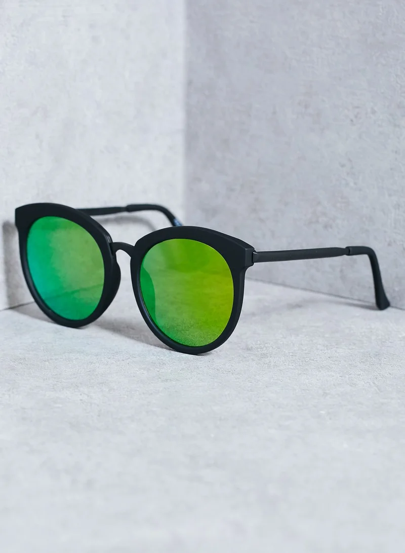 TOPSHOP Sebb Flat Round Sunglasses