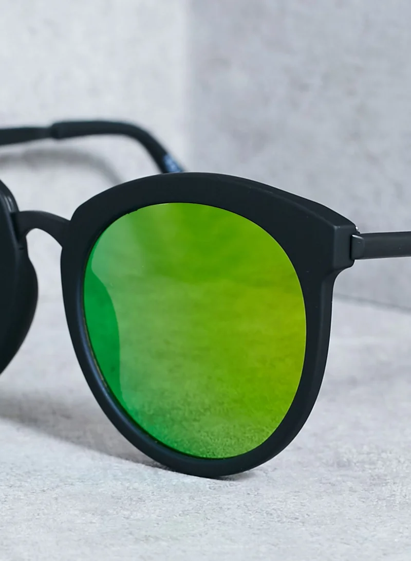TOPSHOP Sebb Flat Round Sunglasses