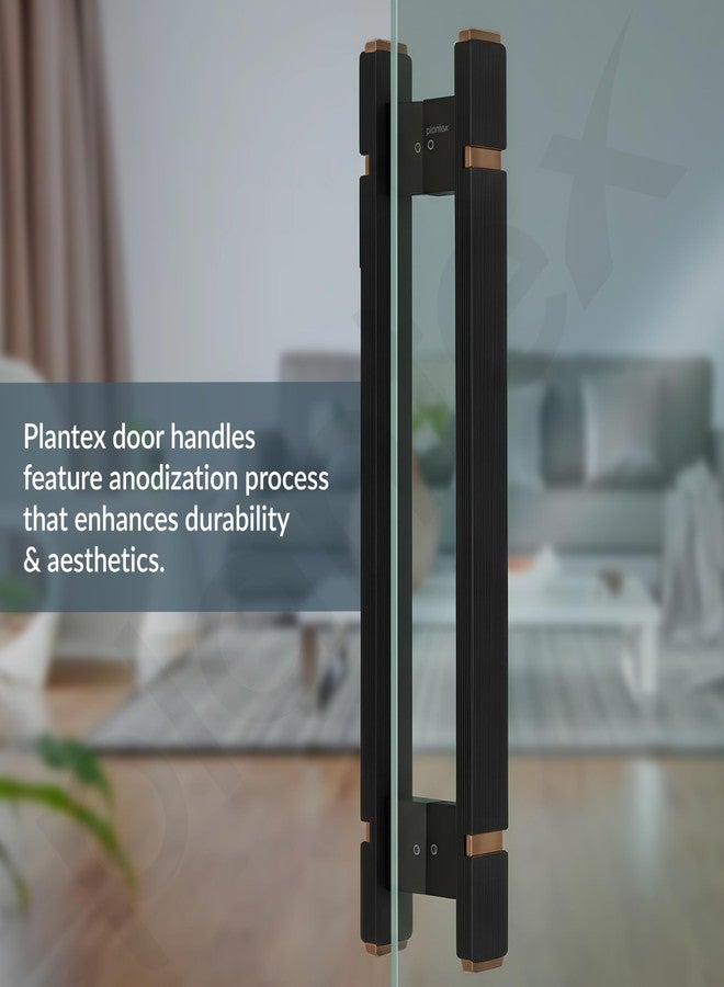 Plantex 12 Inch Main Door Handle/Aluminium Handle for Door/Black Pull-Push Handle for Home/Office/3 Years Warranty Pack of 1 (APS-613, Black & Rose Gold) - Image 4