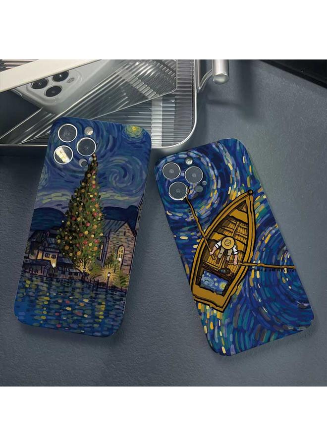 زبون جراب لهاتف iPhone 11 Pro Max بنقشة زيتية وثقوب دقيقة، جراب هاتف من الكمبيوتر الشخصي - Image 2