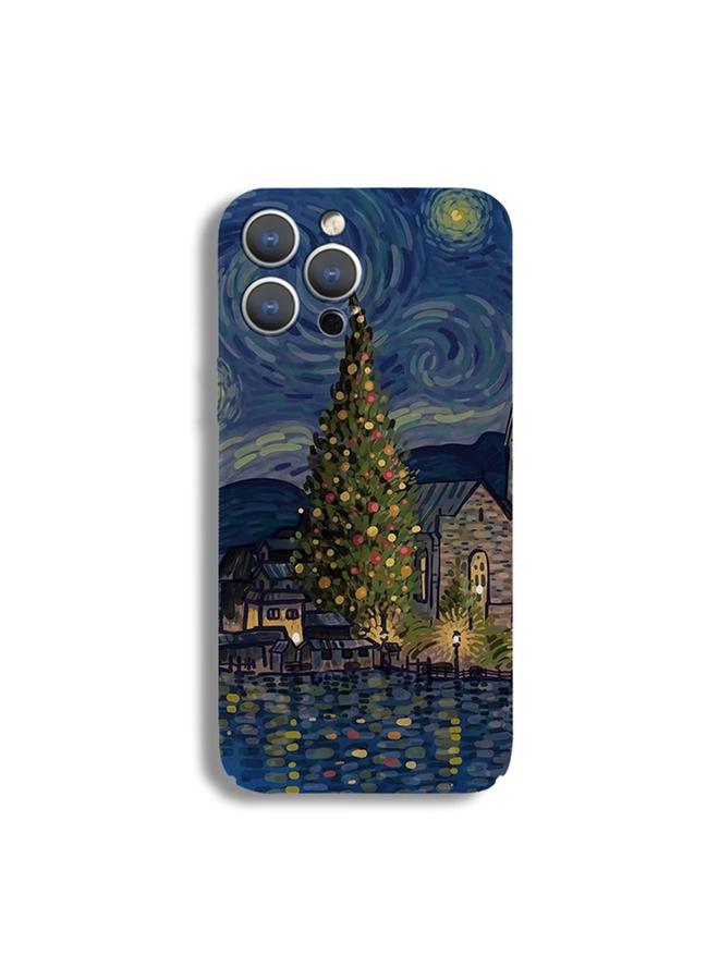 زبون جراب لهاتف iPhone 11 Pro Max بنقشة زيتية وثقوب دقيقة، جراب هاتف من الكمبيوتر الشخصي - Image 1