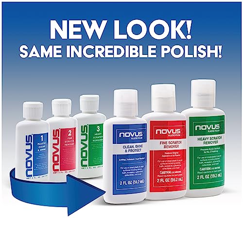 NOVUS Clear in Five Headlight Restoration Kit, 2 Ounce 1, #2, and #3 Bottles, Buffing Pad, Backing Pad Drill Attachment, 1,000 Grit Sanding Disk, 3 Polish Mates (NOVUS #1, 2, 3) - Image 2