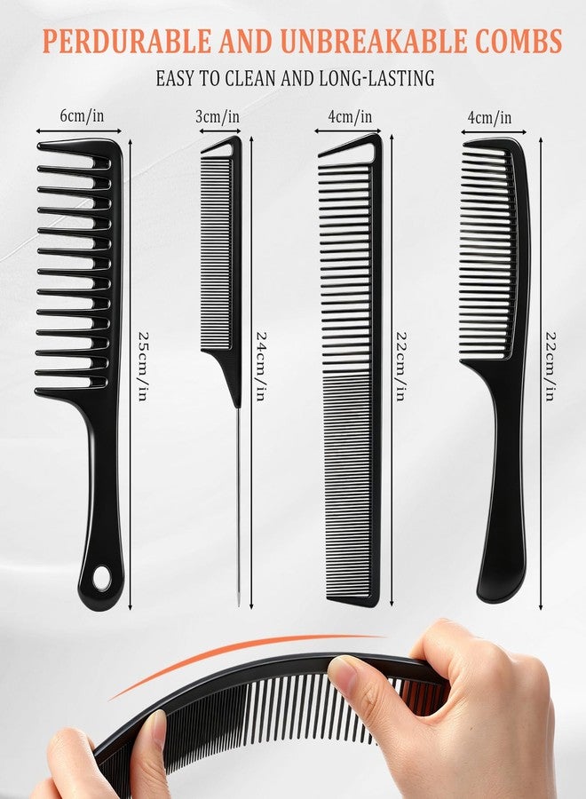 Twistover 6 Set 24 Pcs Hair Brush Comb Set, Wide Tooth Rat Tail Fine Tooth Hair Combs for Women Men Braiding Cutting Barber Styling Curly Parting - Image 2