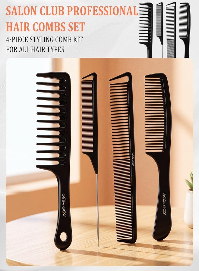 Twistover 6 Set 24 Pcs Hair Brush Comb Set, Wide Tooth Rat Tail Fine Tooth Hair Combs for Women Men Braiding Cutting Barber Styling Curly Parting - Image 3