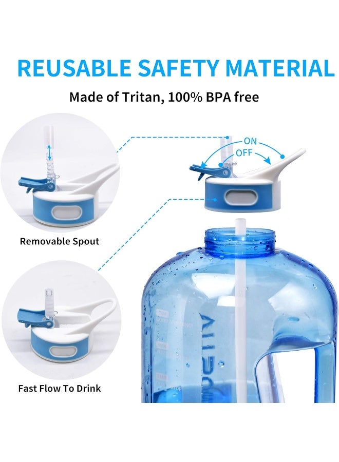 Vitscan Vitscan BPA-free Water Bottle with Straw & Time Marker (3790ml/ 3.8l, Blue)  - Image 2
