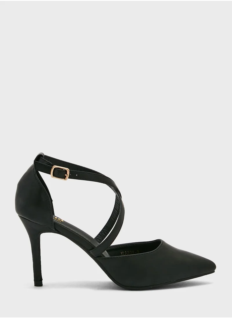 ELLA Cross Over Strap Pointed Pump