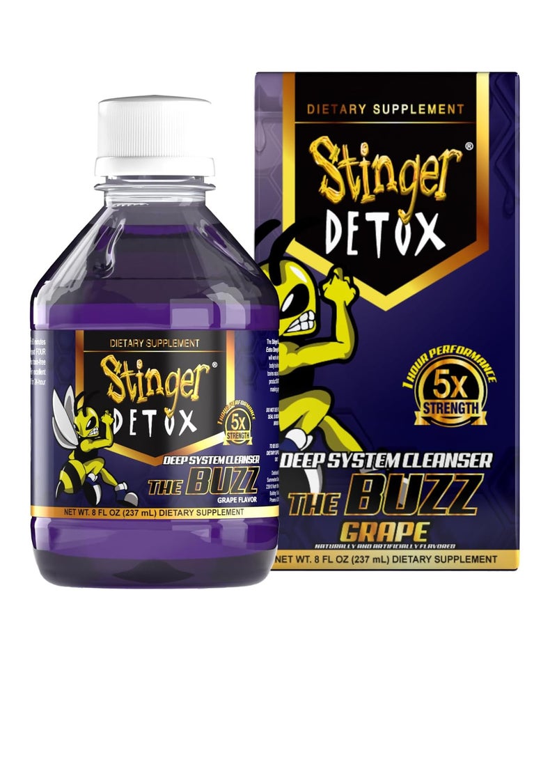 Stinger Detox Buzz 5X Extra Strength Drink Grape Flavor 8 FL OZ - Image 1