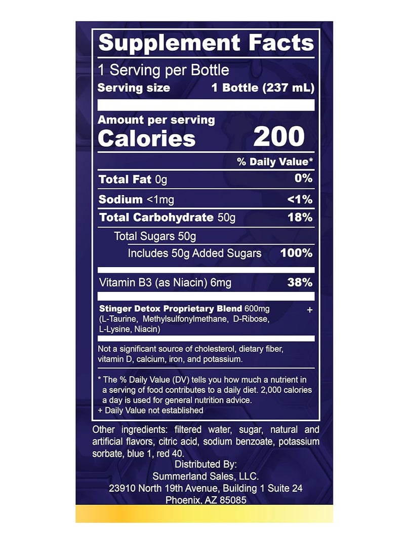 Stinger Detox Buzz 5X Extra Strength Drink Grape Flavor 8 FL OZ - Image 2