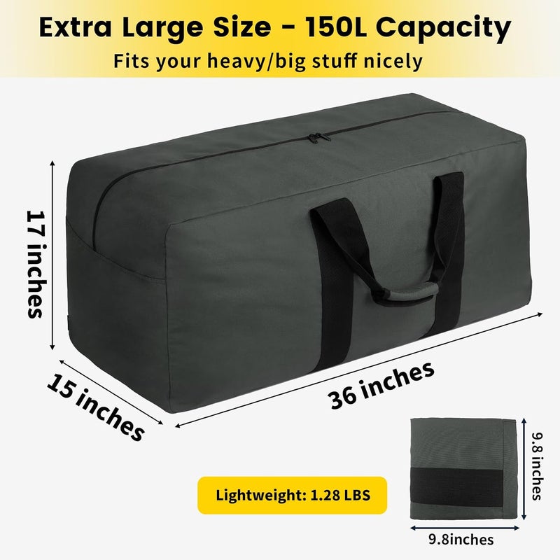 Vorspack Extra Large Duffle Bag for Travel - 100L Duffel Bag for Men Gear Bag for Storage Foldable Weekender Bag for Overnight Camping - Black - Image 1