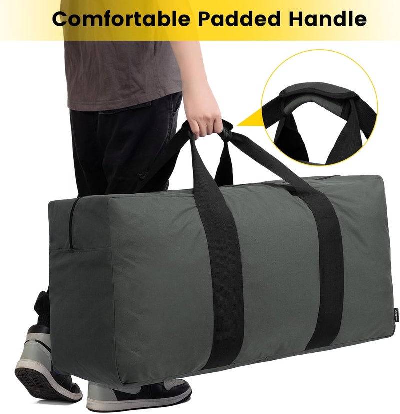 Vorspack Extra Large Duffle Bag for Travel - 100L Duffel Bag for Men Gear Bag for Storage Foldable Weekender Bag for Overnight Camping - Black - Image 4