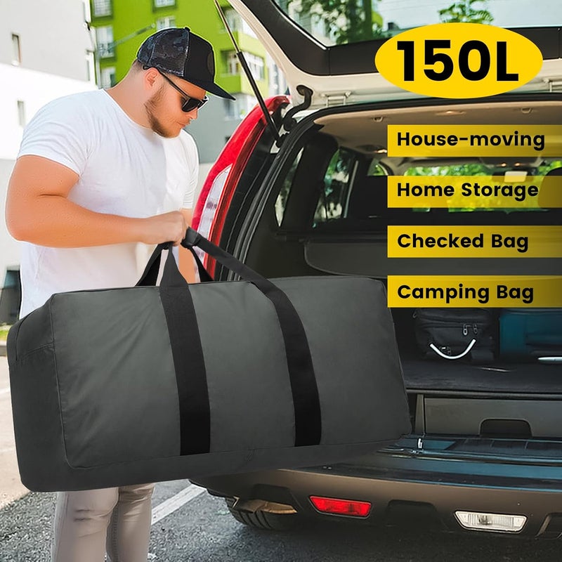 Vorspack Extra Large Duffle Bag for Travel - 100L Duffel Bag for Men Gear Bag for Storage Foldable Weekender Bag for Overnight Camping - Black - Image 5