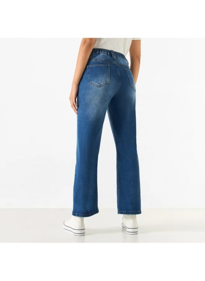 2Xtremz 2Xtremz Solid Jeans with Button Closure and Pockets