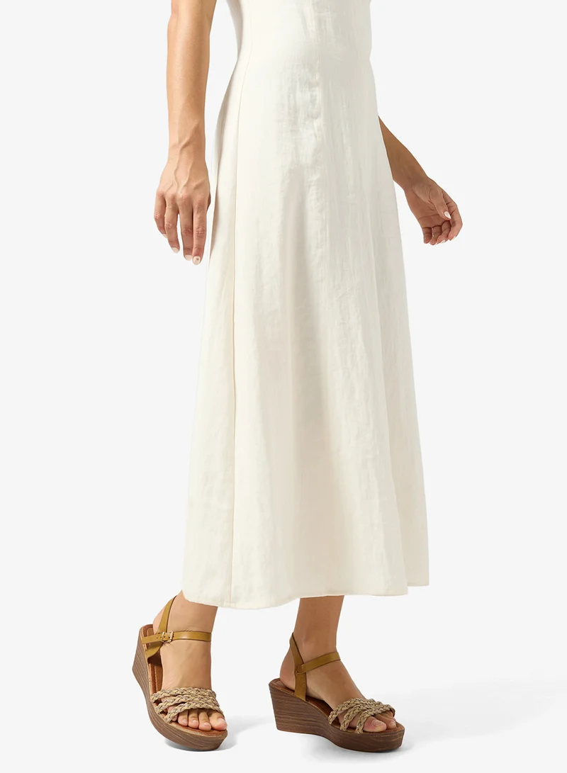 Savannah Collection Tan Mid Wedged Casual Sandal for Women | Best Price UAE