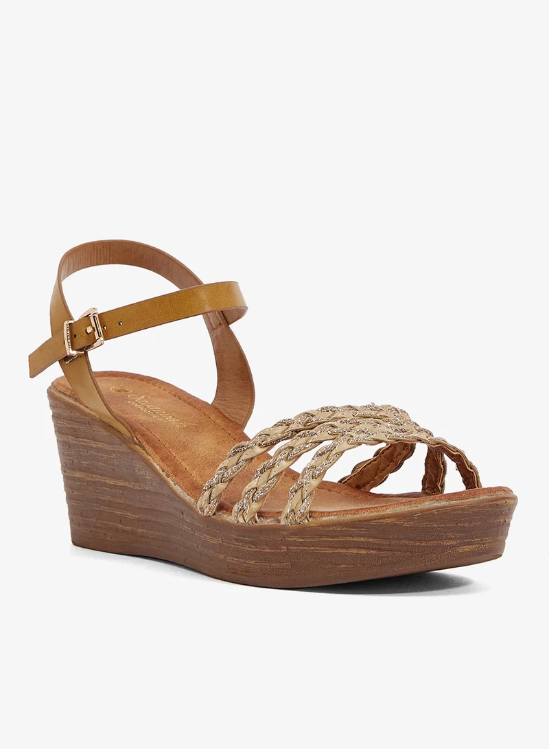 Savannah Collection Mid Wedged Casual Sandal
