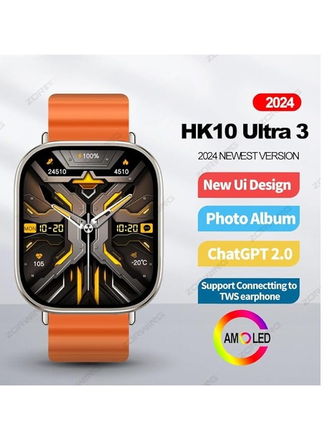 HK Men & Women HK HK10 Ultra 3 AMOLED Smart Watch  Fitness NFC  Compass & Photo Storage - Image 2
