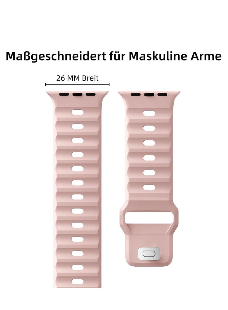 Sport Bands Compatible with Apple Watch Ultra 2/Ultra Band 49mm 45mm 44mm 42mm for Men, Soft Silicone Wristbands Waterproof Replacement Strap for iWatch Series 9 8 7 6 5 4 3 2 1 SE SE2 - Image 4