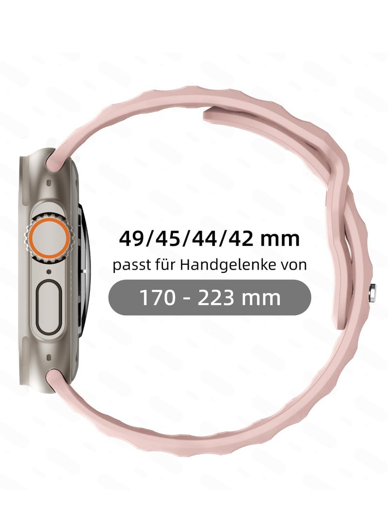 Sport Bands Compatible with Apple Watch Ultra 2/Ultra Band 49mm 45mm 44mm 42mm for Men, Soft Silicone Wristbands Waterproof Replacement Strap for iWatch Series 9 8 7 6 5 4 3 2 1 SE SE2 - Image 5