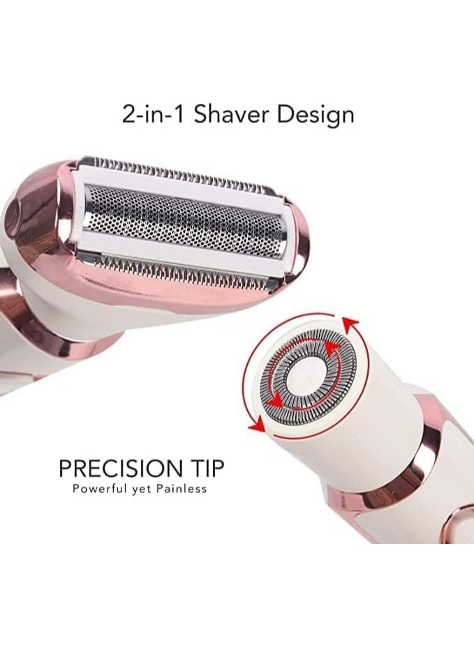 Generic Electric Razors Shaver for Women Painless 4 in1 Women Shaver Cordless Rechargeable Facial Eyebrow Razors & Nose Hair Trimmer Lips Body  Trimmer for Womens Grooming Kit  - Image 2