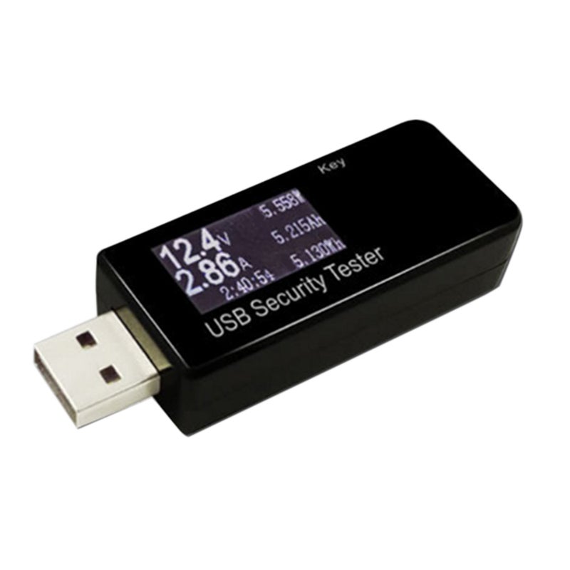 USB Digital Tester Current Voltage Monitor DC 5.1A 30V Amp Voltage Meter Test Speed of Chargers Cables Capacity of Power Banks Black - Image 3