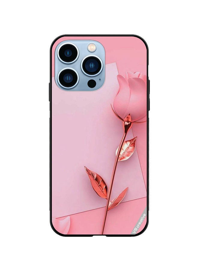 VR CREATIVE Protective Case Cover For Apple iPhone 13 Pro Pink Rose Design Multicolour - Image 1