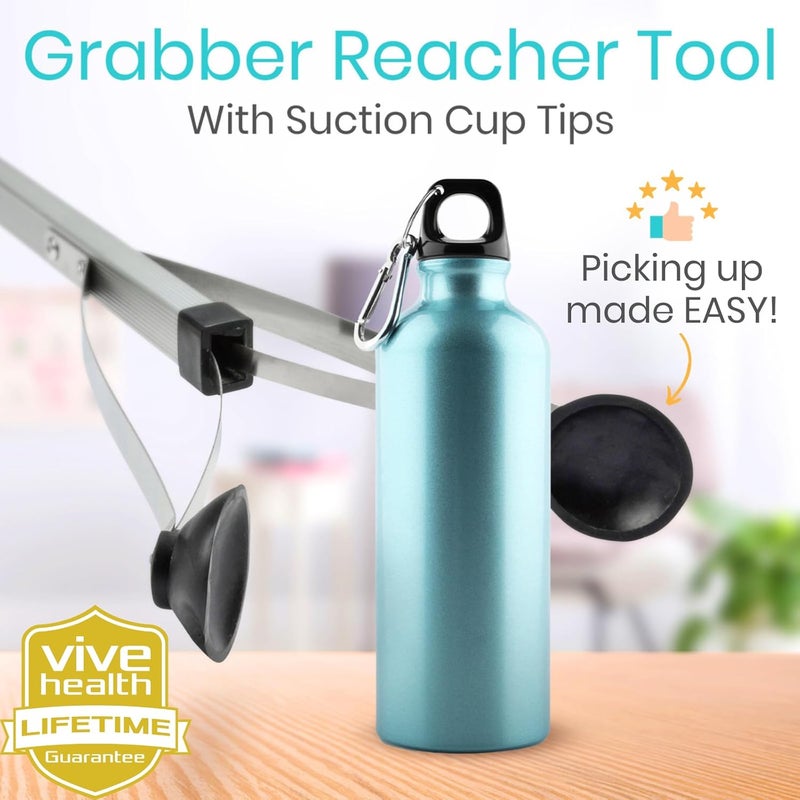 Vive Suction Cup Grabber Reacher 32 2 Pack  Elderly Grab It Reaching Pickup Tool Heavy Duty for Seniors  Trash Sticks Litter Picker Upper  Extra Long Reach Handle  Handy Extension Arm Claw - Image 3
