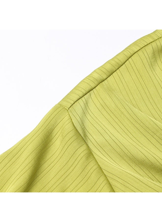 Madam Uniq Lime Green Belted Midi Dress with Batwing Sleeves - Image 5