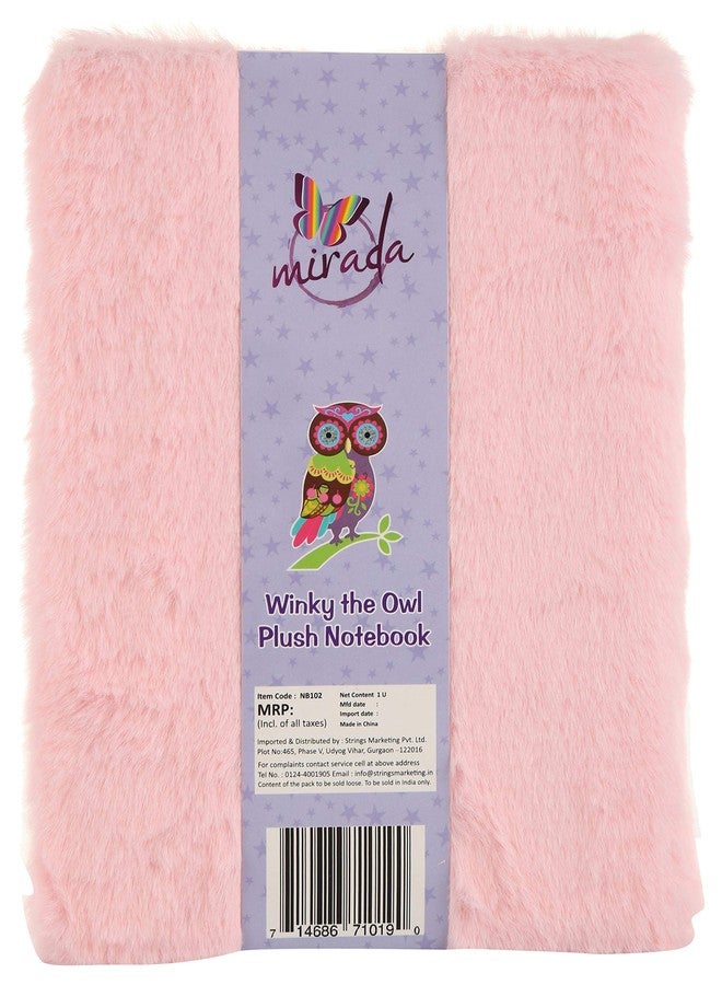 Mirada Winky the Owl Plush Notebook - Cute Soft Plush Stylish Diary for School, Home & Travel, Ideal Birthday & Christmas Gift - Image 3