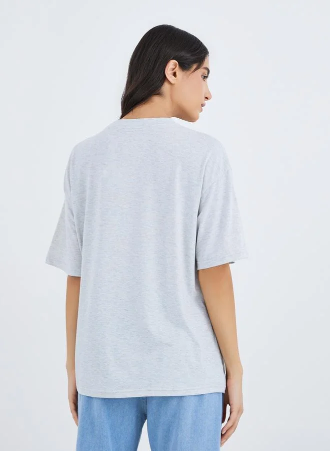 Take Two Take Two Slogan Print Oversized T-Shirt