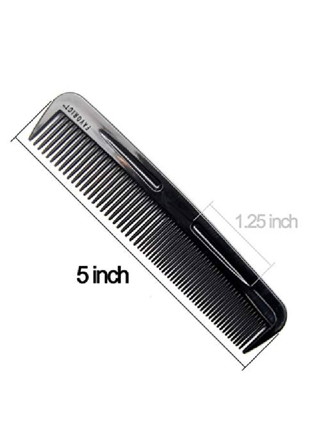 Luxxii (6 Pack) 8" Colorful Styling Essentials Round Handle Comb And (1 Pack) 5" Favorict Pocket Comb (A) - Image 5