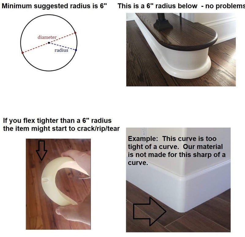 FLEXTRIM # WM105: 3/4" x 3/4" Flexible Quarter Round Molding - 8' feet Long - Made in The USA - Image 3