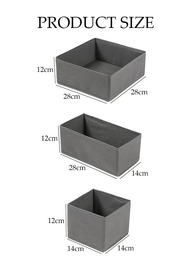 DUNISO 6 Pcs Wardrobe Clothes Organizer,Multifunctional Foldable Storage Box， Wear Resistant and Easy to Clean，Moisture and Mold Prevention，for Storing Shirts, T Shirts, Socks, Underwear, Documents, Small Items，Grey - Image 2