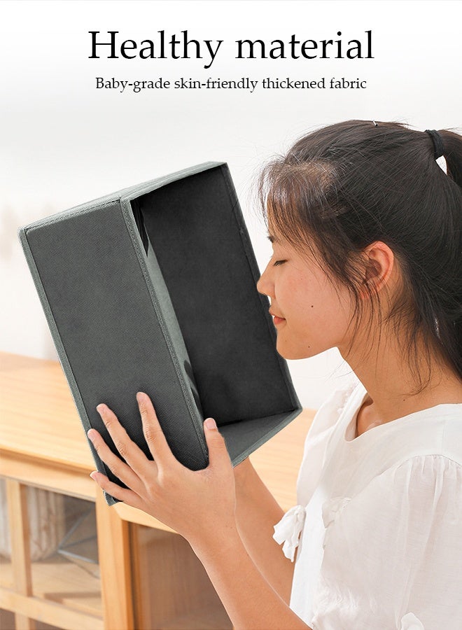 DUNISO 6 Pcs Wardrobe Clothes Organizer,Multifunctional Foldable Storage Box， Wear Resistant and Easy to Clean，Moisture and Mold Prevention，for Storing Shirts, T Shirts, Socks, Underwear, Documents, Small Items，Grey - Image 4