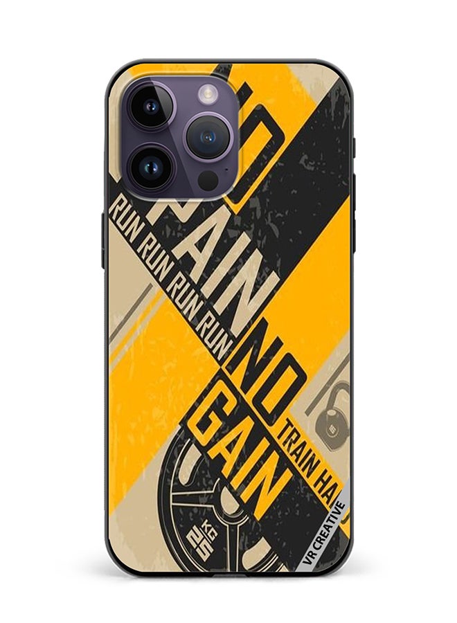 VR CREATIVE Protective Case Cover For Apple iPhone 15 Pro No Pain No Gain Design Multicolour - Image 1